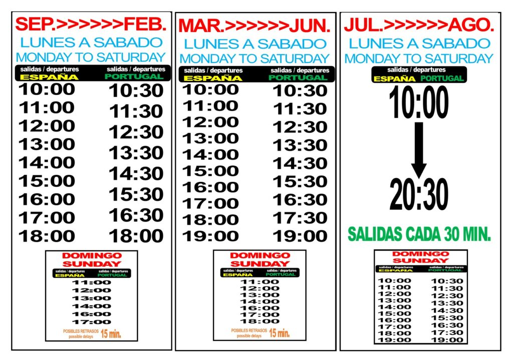 HORARIO ANUAL A4 - FERRY AYAMONTE CRUCEROS FLUVIALES